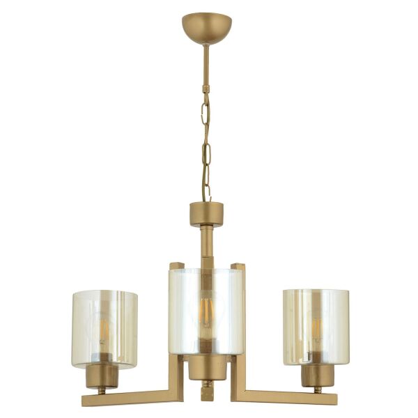 Tasse 3 Lü Eskitme Boyalı Avize Bal Camlı Modern Genç Odası Yatak Odası Salon Avize