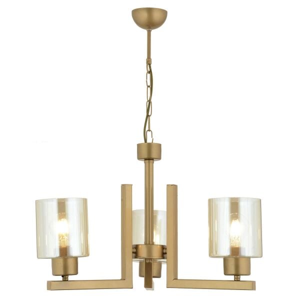 Tasse 3 Lü Eskitme Boyalı Avize Bal Camlı Modern Genç Odası Yatak Odası Salon Avize