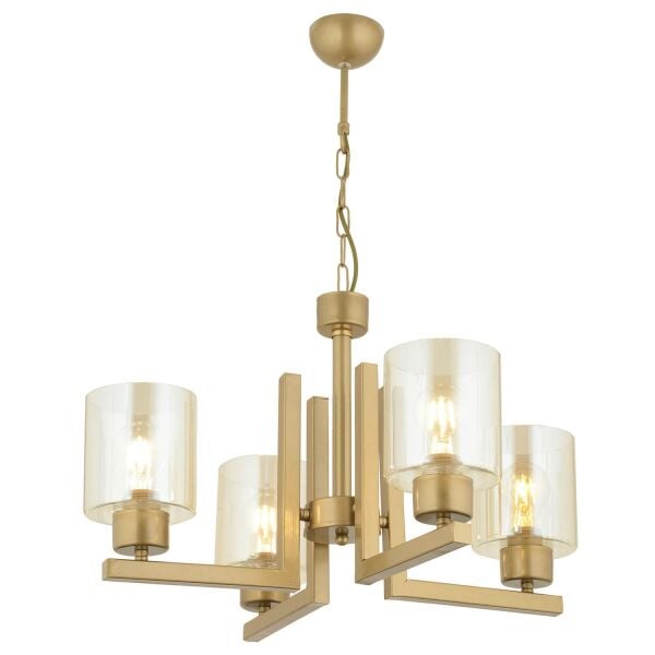 Tasse 4 Lü Eskitme Boyalı Avize Bal Camlı Modern Genç Odası Yatak Odası Salon Avize