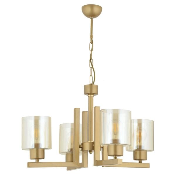 Tasse 4 Lü Eskitme Boyalı Avize Bal Camlı Modern Genç Odası Yatak Odası Salon Avize