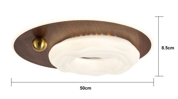 Noirre Ahşap Detaylı Plafonyer Ledli Avize