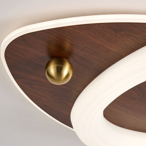 Trıplo Ahşap Detaylı Plafonyer Ledli Avize