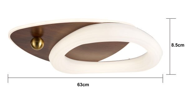 Trıplo Ahşap Detaylı Plafonyer Ledli Avize