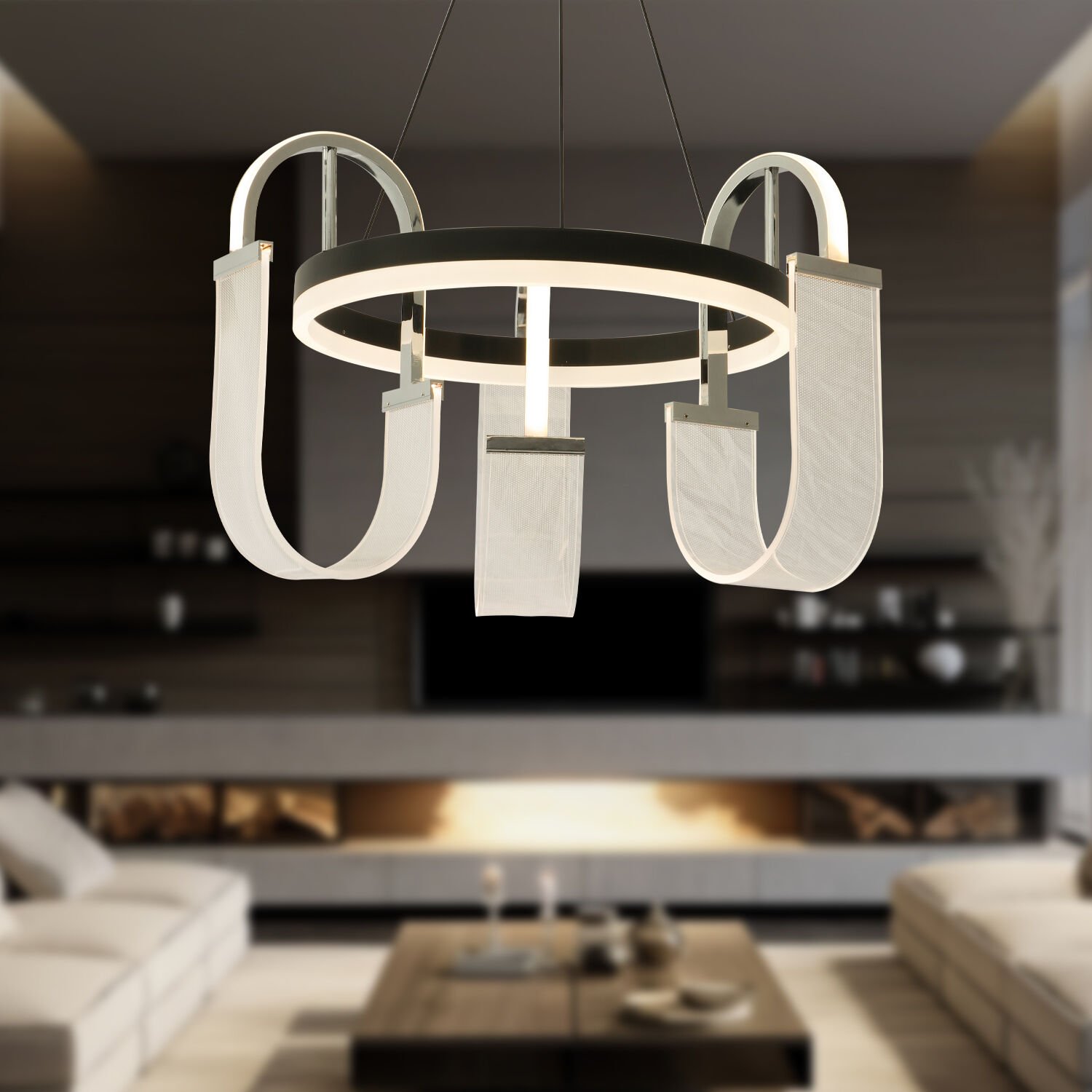 Debora 3 lü 51 watt Ledli Modern Tasarım Oturma Odası Salon Avize