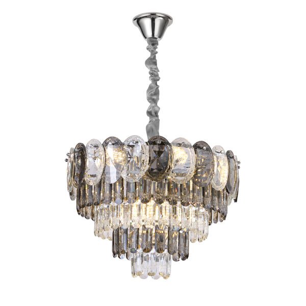 Sento 50'Lik Krom Yuvarlak Kristalli Avize