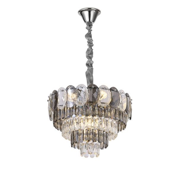 Sento 50'Lik Krom Yuvarlak Kristalli Avize