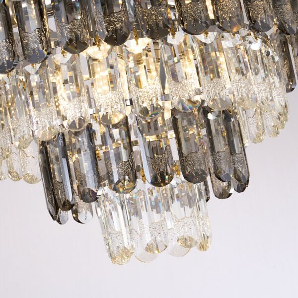 Sento 50'Lik Krom Yuvarlak Kristalli Avize