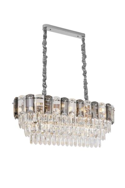 Colın 80'Lik Yemek Masası Üstü Krom Kaplamalı Kristalli Avize