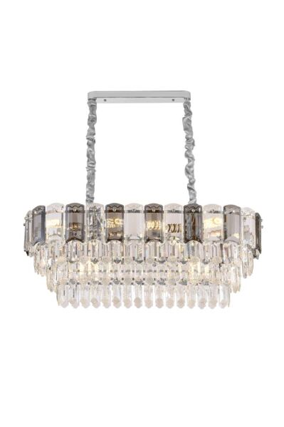 Colın 80'Lik Yemek Masası Üstü Krom Kaplamalı Kristalli Avize