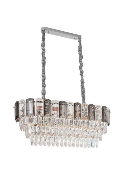 Colın 80'Lik Yemek Masası Üstü Krom Kaplamalı Kristalli Avize