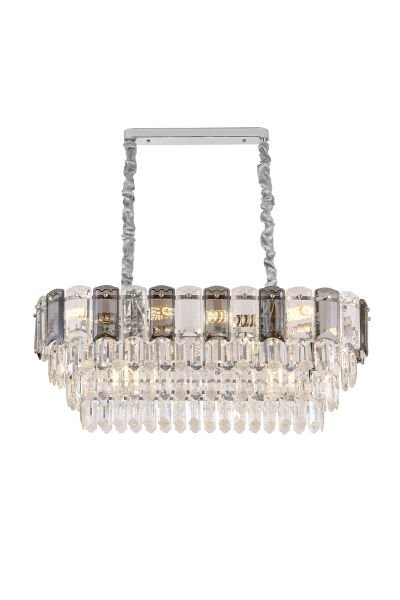 Colın 80'Lik Yemek Masası Üstü Krom Kaplamalı Kristalli Avize