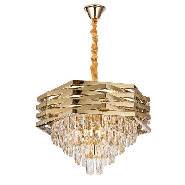 Corde 50'Lik Gold Kaplamalı Kristal Avize