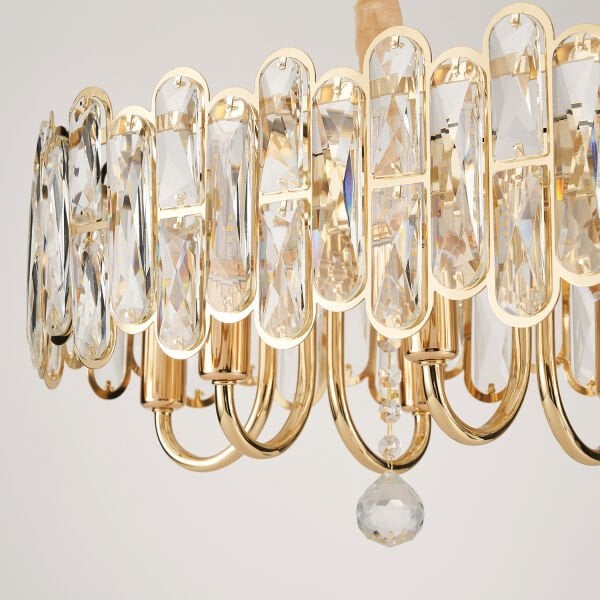 Tortes 80'Lik Gold Kristal Taşlı Avize