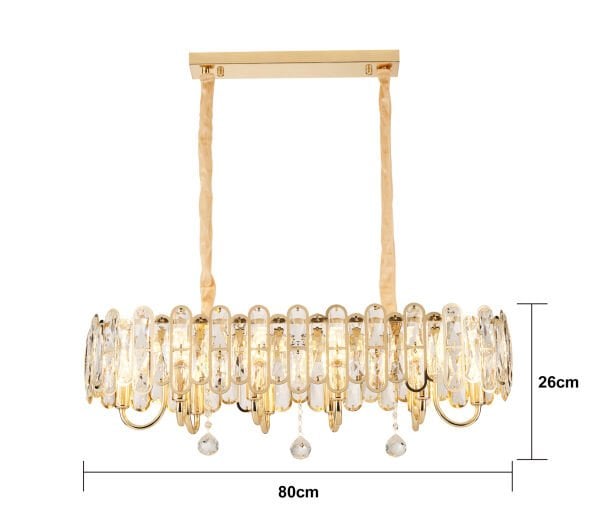 Tortes 80'Lik Gold Kristal Taşlı Avize