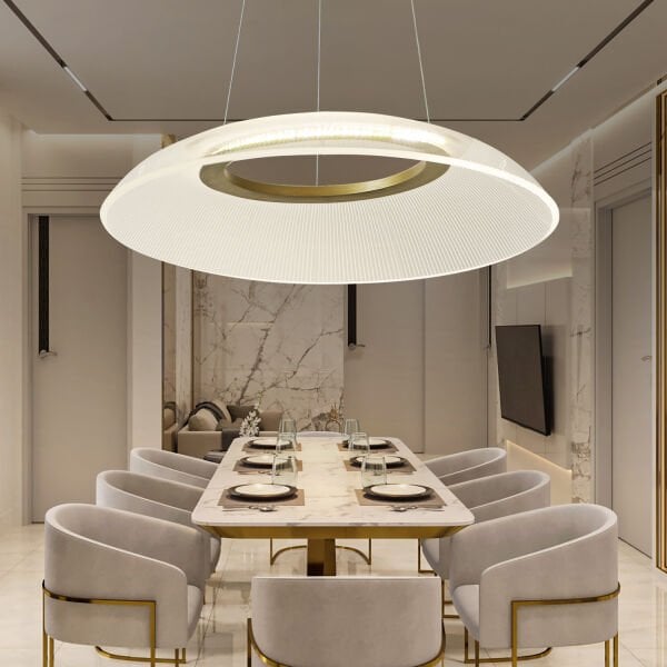 Gavino 40'lık Yuvarlak 24 watt Ledli Modern Tasarım Oturma Odası Salon Sarkıt Avize