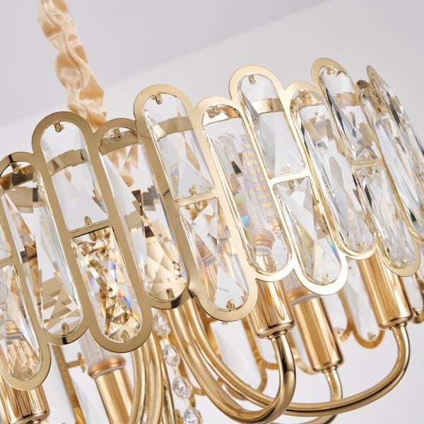 Tortes 50'Lik Gold Kristal Taşlı Avize