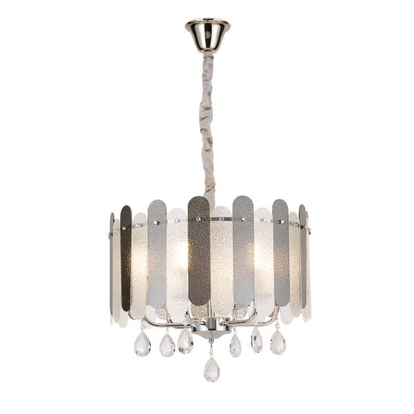 Madera 50'Lik Krom Füme Camlı Kristal Taşlı Avize