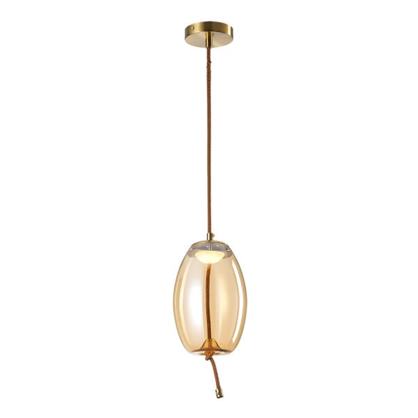 Stone Tekli 5 Watt 3000K  Eskitme Bal Camlı Led Sarkıt Avize