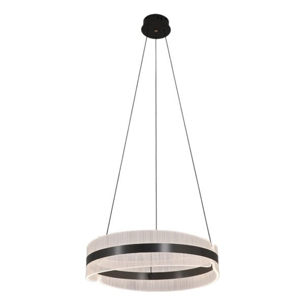 Ecrin 40'lık Yuvarlak Siyah 57 Watt Ledli Modern Tasarım Mutfak Salon Avize