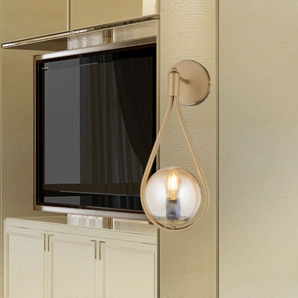 Aplik Mirza Tekli Eskitme Bal Camlı Modern Duvar Aplik  Yatak Başı Salon Aplik