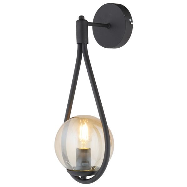 Aplik Mirza Tekli Siyah Bal Camlı Modern Duvar Aplik Yatak Başı Salon Aplik