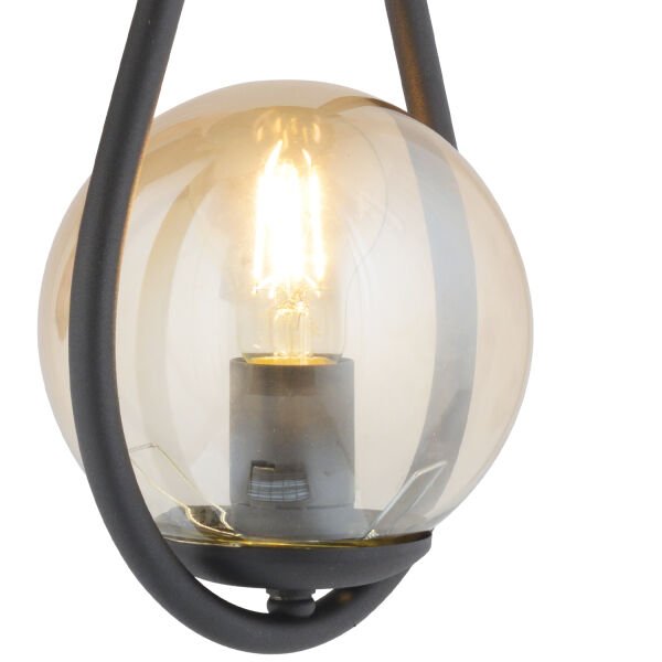 Aplik Mirza Tekli Siyah Bal Camlı Modern Duvar Aplik Yatak Başı Salon Aplik