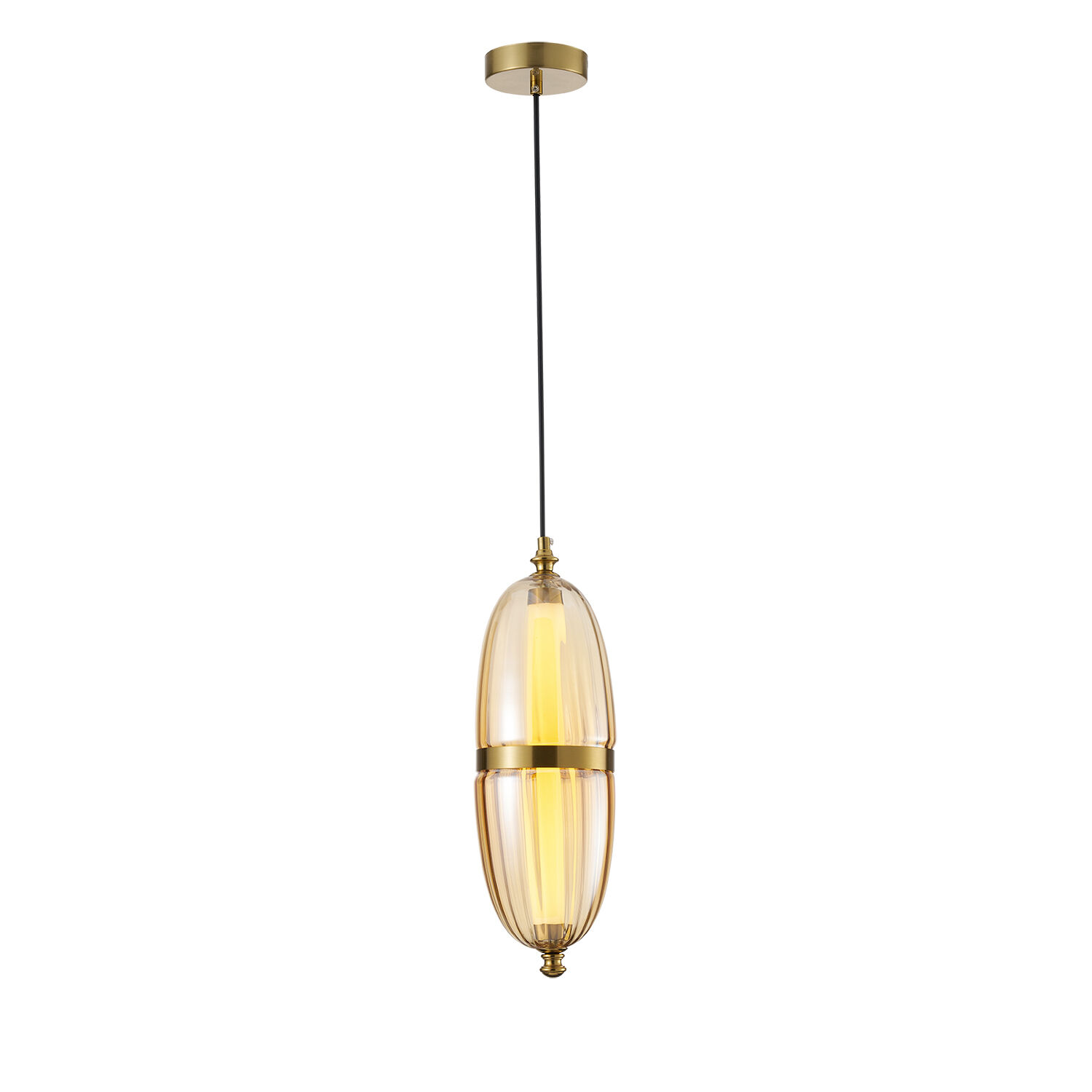 Aleya 6 Watt 3000K Ledli Bal Camlı Tekli Sarkıt Led Avize