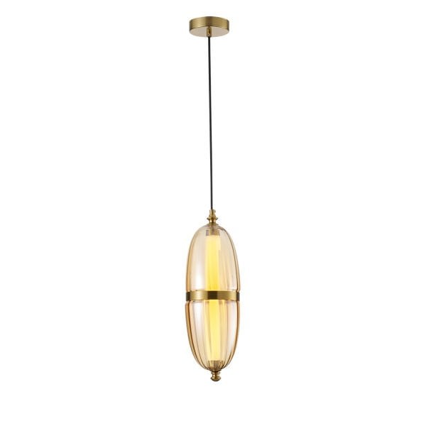 Aleya 6 Watt 3000K Ledli Bal Camlı Tekli Sarkıt Led Avize
