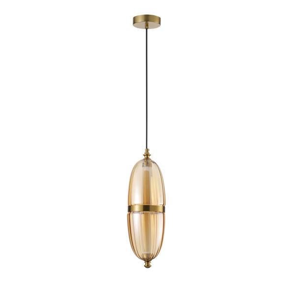 Aleya 6 Watt 3000K Ledli Bal Camlı Tekli Sarkıt Led Avize