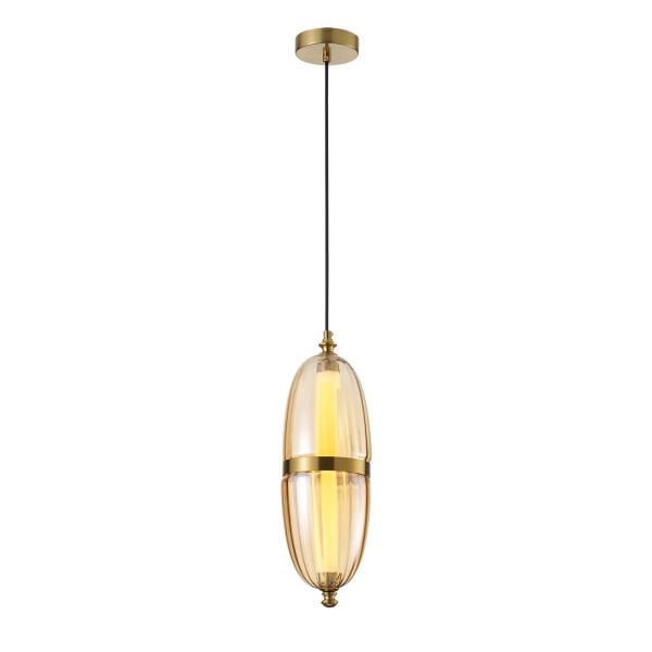 Aleya 6 Watt 3000K Ledli Bal Camlı Tekli Sarkıt Led Avize