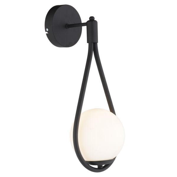 Aplik Mirza Tekli Siyah Beyaz Camlı Modern Duvar Aplik Yatak Başı Salon Aplik