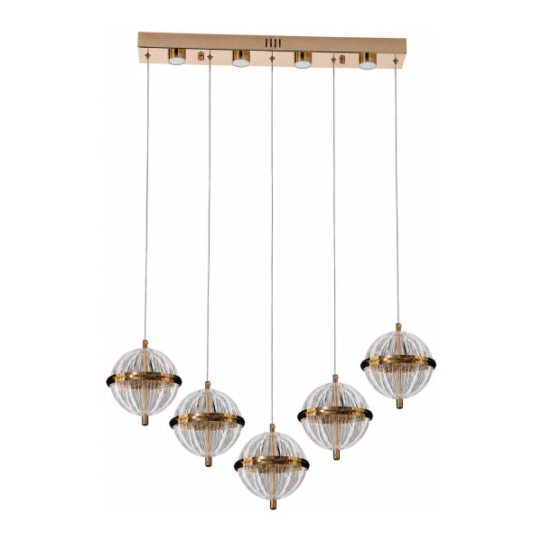 Barkın 5'Li 37 Watt Sıralı Gold Ledli Modern Salon Avize