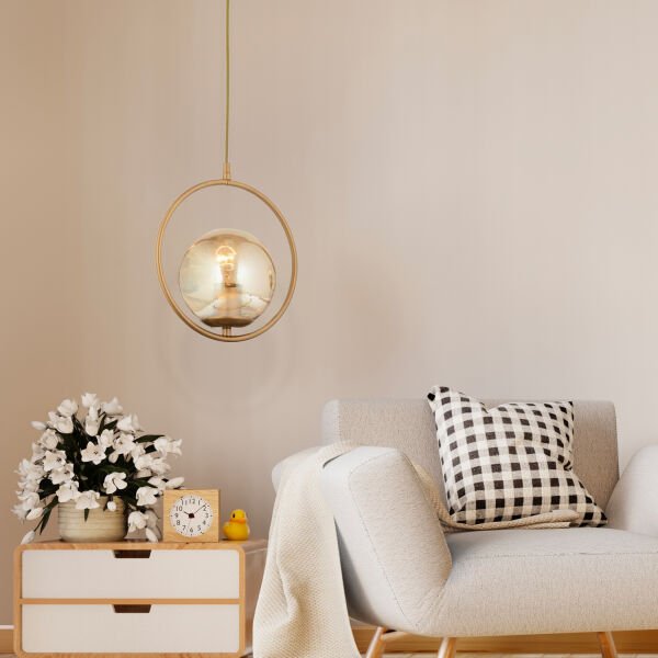 Luis Tekli Eskitme Bal Camlı Modern Sarkıt Mutfak Salon Sarkıt Avize