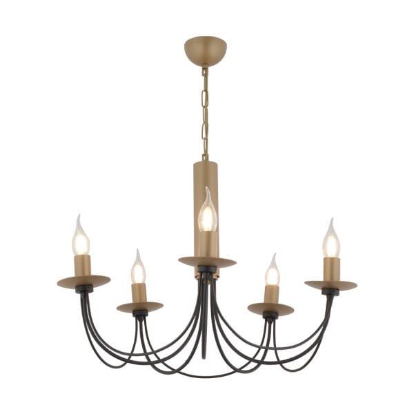 Joyce 5'li Siyah Eskitme Yuvarlak Modern Oturma Odası Salon Avize