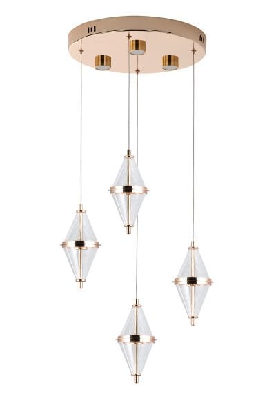 Harold 4'Lü 24 Watt Yuvarlak Gold Ledli Modern Salon Avize