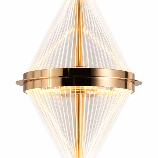 Harold 6'Lı 40 Watt Yuvarlak Gold Ledli Modern  Salon Avize