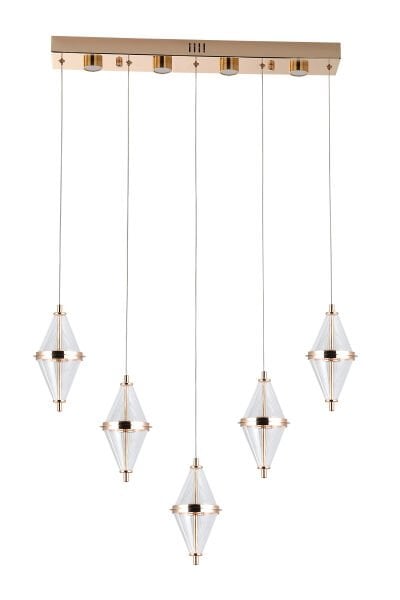Harold 5'Li 37 Watt Sıralı Gold Ledli Modern Salon Avize