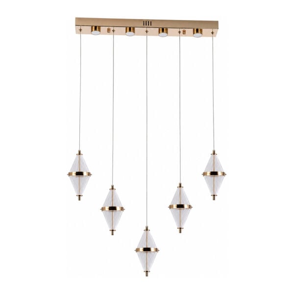 Harold 5'Li 37 Watt Sıralı Gold Ledli Modern Salon Avize