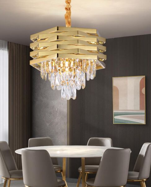 Corde 40'Lık Gold Kaplamalı Kristal Avize