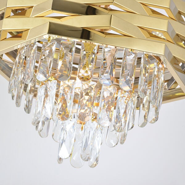 Corde 40'Lık Gold Kaplamalı Kristal Avize