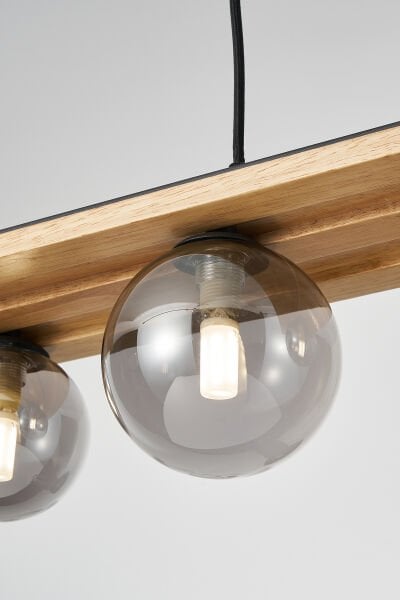 Meggy 4'Lü Ahşap Sarkıt Avize