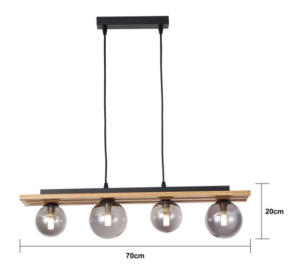 Meggy 4'Lü Ahşap Sarkıt Avize