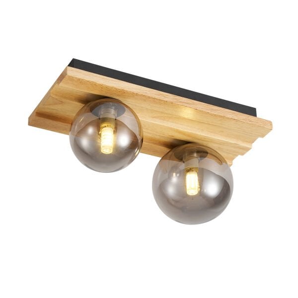 Meggy 2'Li Ahşap Plafonyer Avize