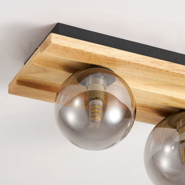 Meggy 2'Li Ahşap Plafonyer Avize