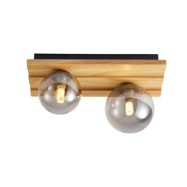 Meggy 2'Li Ahşap Plafonyer Avize