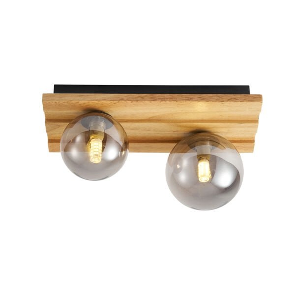 Meggy 2'Li Ahşap Plafonyer Avize