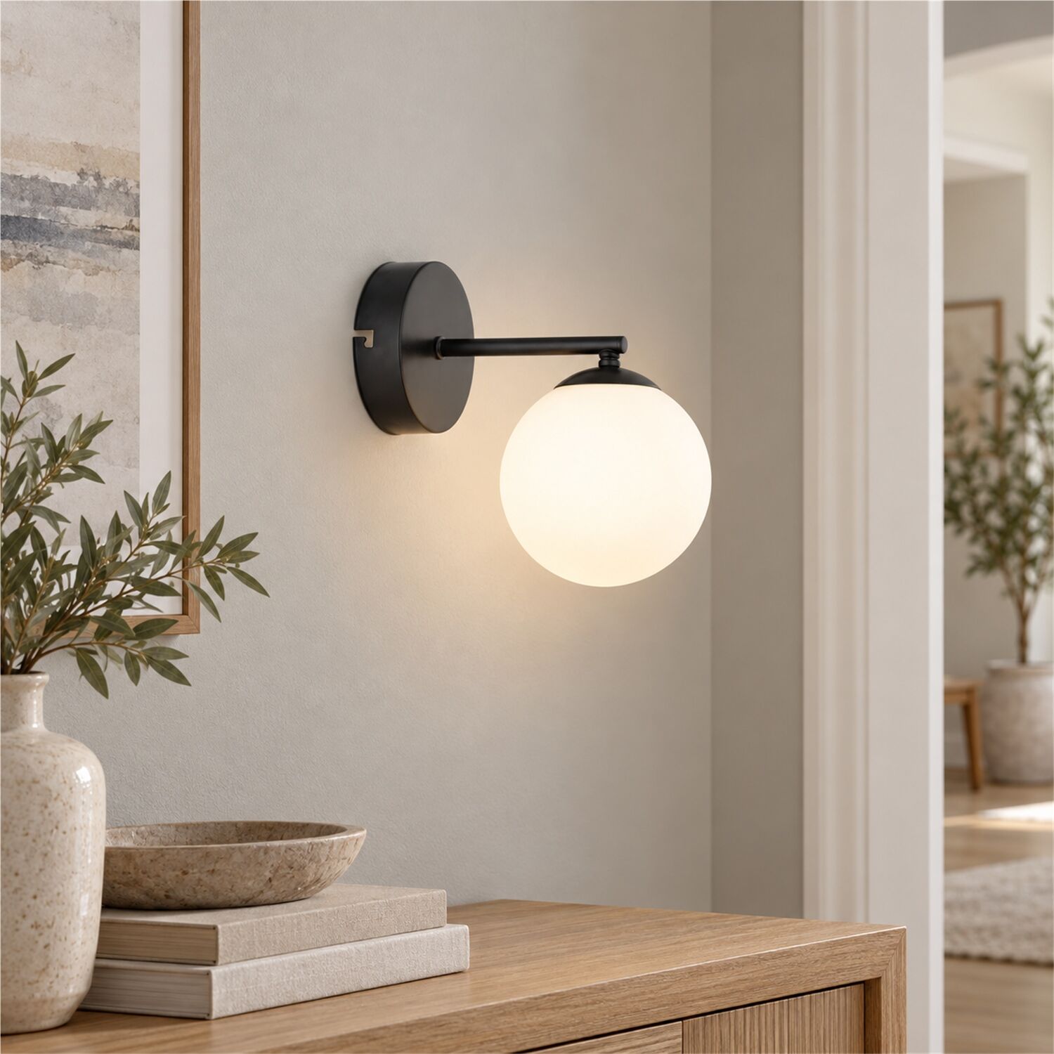 Elvin Siyah Duvar Lambası Yatak Odası-Yatak Başı-Banyo İçin Modern Retro Aplik