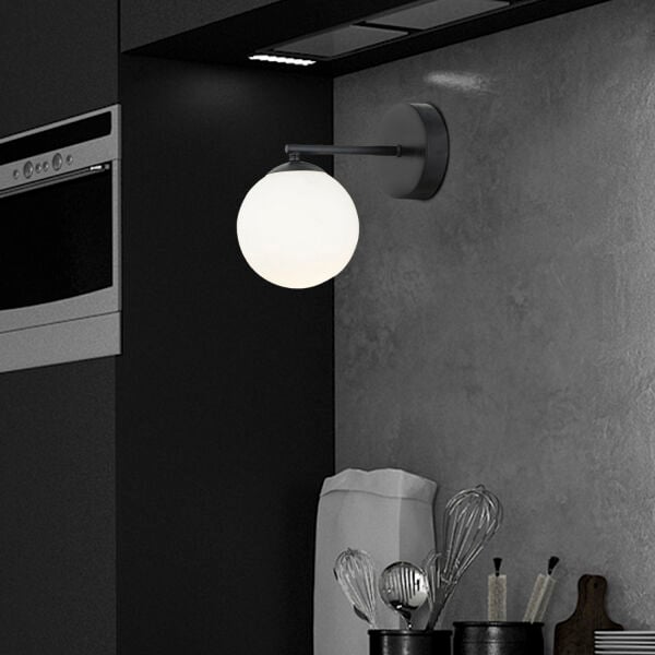 Elvin Siyah Duvar Lambası Yatak Odası-Yatak Başı-Banyo İçin Modern Retro Aplik