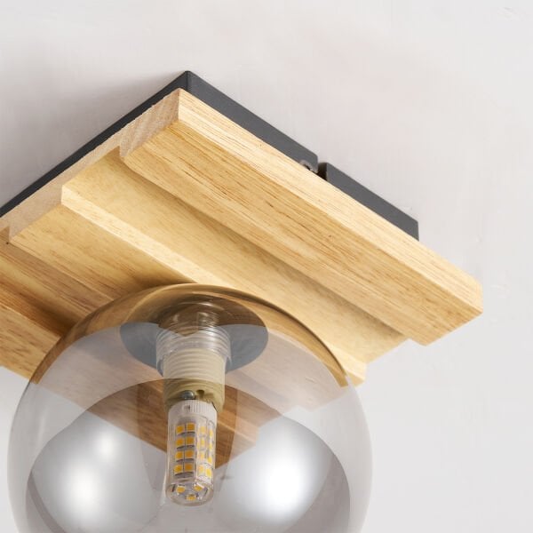 Meggy Tekli Ahşap Plafonyer Avize