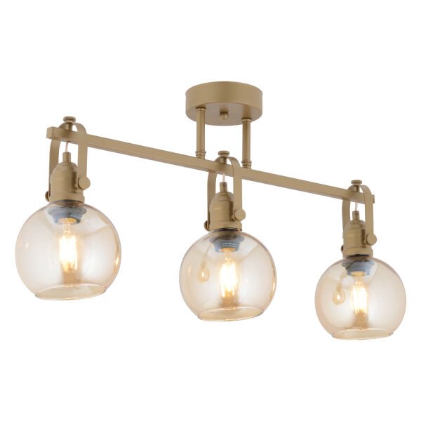 Cherish 3'lü Sıralı Eskitme Bal Camlı Modern Oturma Odası Salon Avize